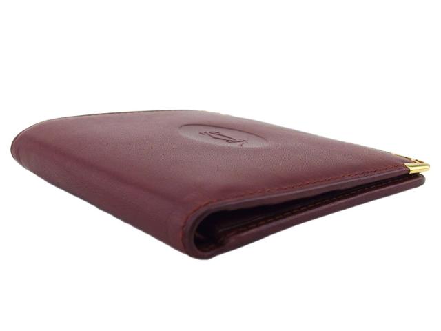 Cartier カルティエ マストライン レザー 二つ折り 長財布 カルティエ カルティエ マストライン がま口 レザー 三つ折り財布 ボルドー