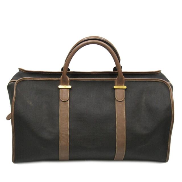 【BIGお買い物ラリー★30%OFFセール中】ダンヒル Dunhill ボストンバッグヘリンボーン グレー 灰色 ブラウン ゴールド レディース 中古