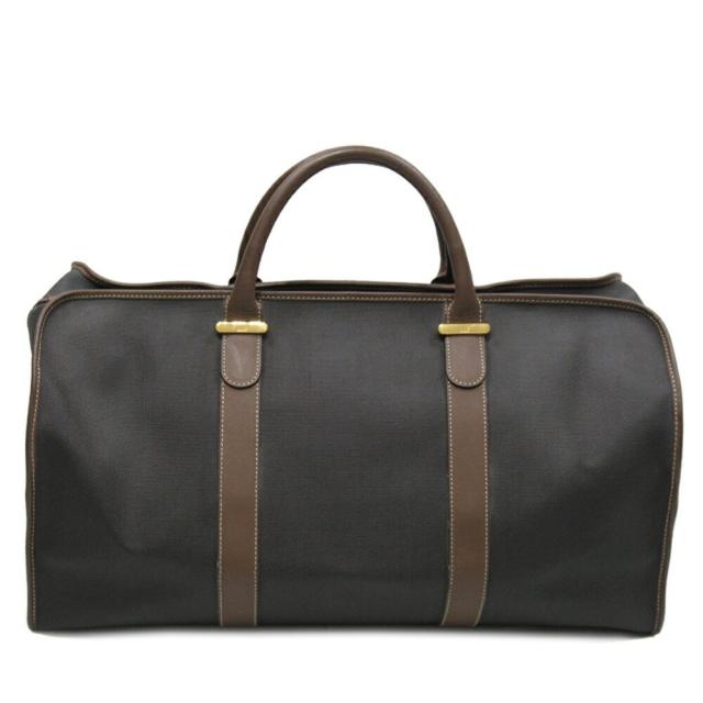 【BIGお買い物ラリー★30%OFFセール中】ダンヒル Dunhill ボストンバッグヘリンボーン グレー 灰色 ブラウン ゴールド レディース 中古