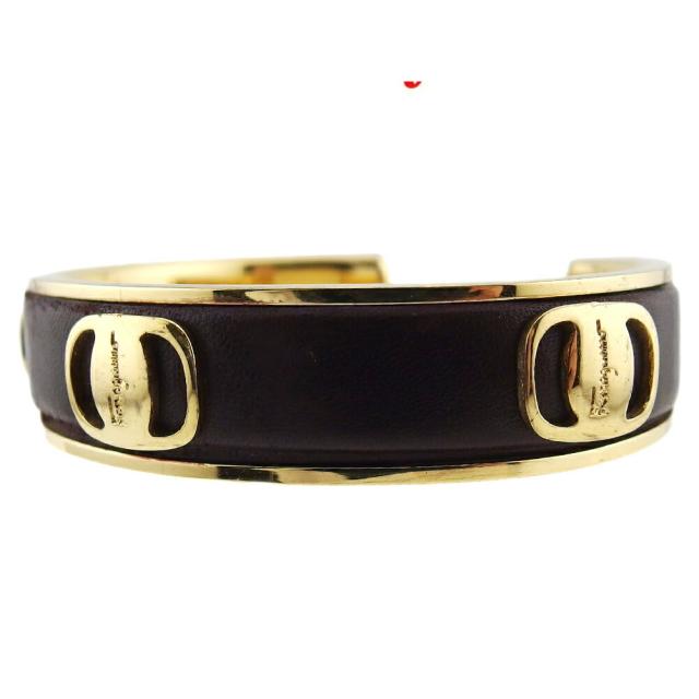 サルヴァトーレフェラガモ Salvatore Ferragamo バングルヴァラ ブラウン ゴールド レディース 中古