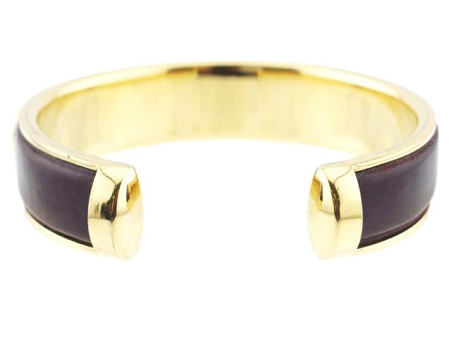 サルヴァトーレフェラガモ Salvatore Ferragamo バングルヴァラ ブラウン ゴールド レディース 中古_1