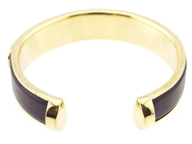サルヴァトーレフェラガモ Salvatore Ferragamo バングルヴァラ ブラウン ゴールド レディース 中古_2