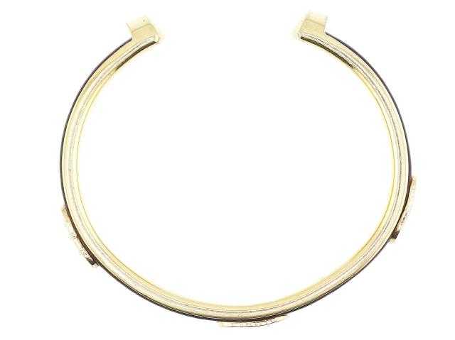 サルヴァトーレフェラガモ Salvatore Ferragamo バングルヴァラ ブラウン ゴールド レディース 中古_3