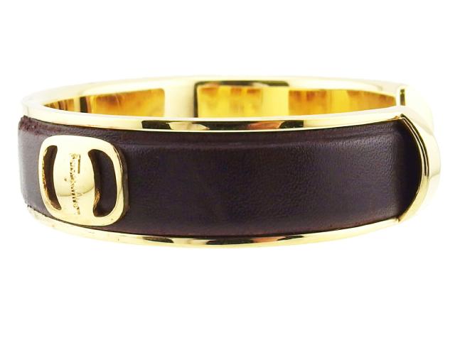 サルヴァトーレフェラガモ Salvatore Ferragamo バングルヴァラ ブラウン ゴールド レディース 中古_5
