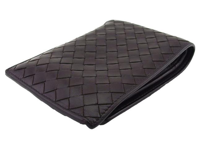 ボッテガヴェネタ BOTTEGAVENETA 二つ折り財布イントレチャート ブラウン レディース 中古_3