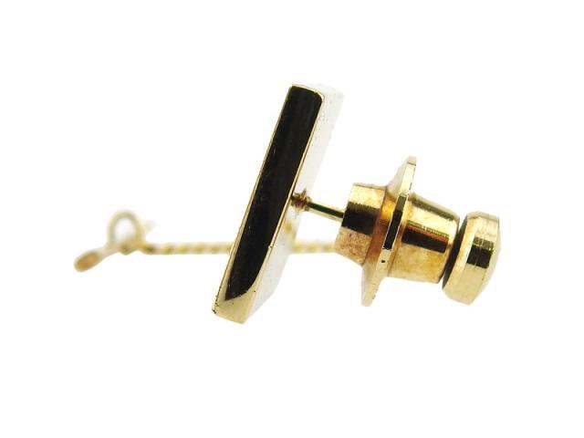 【30％OFF★週末タイムセール】ディオール Dior タイピンCDマーク ラインストーン付き タイタック ゴールド ブラック レディース 中古_2