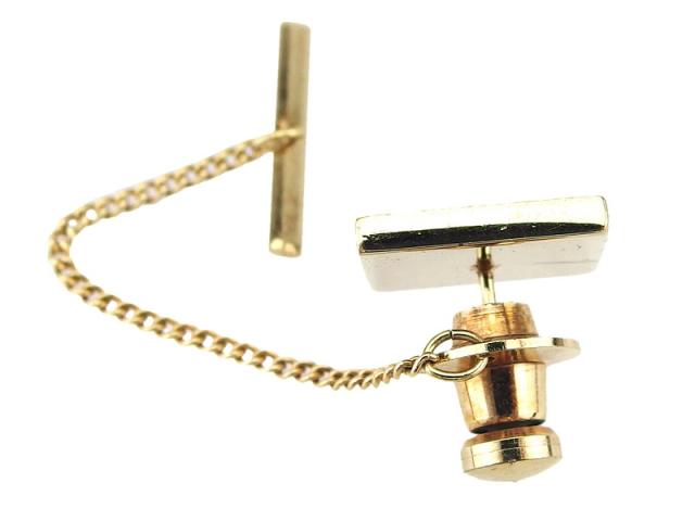 【30％OFF★週末タイムセール】ディオール Dior タイピンCDマーク ラインストーン付き タイタック ゴールド ブラック レディース 中古_4