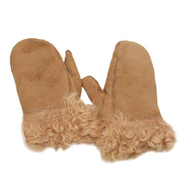 【BIGお買い物ラリー★30%OFFセール中】ミュウミュウ MIUMIU 手袋ミトン ♯7ハーフサイズ ベージュ ゴールド レディース 中古