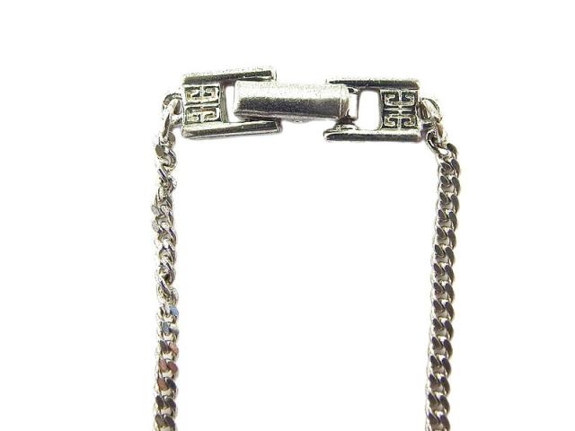 【月末タイムセール】ジバンシィ GIVENCHY ネックレス4Gロゴ ラインストーン付き シルバー レディース 中古_7
