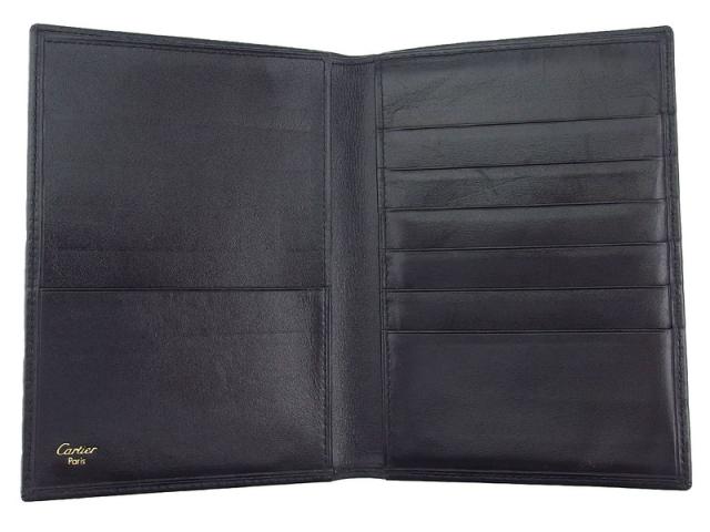 カルティエ CARTIER パスポートケース パシャ ブラック レディース 中古