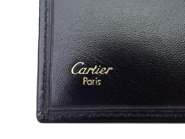 カルティエ CARTIER パスポートケース パシャ ブラック レディース 中古