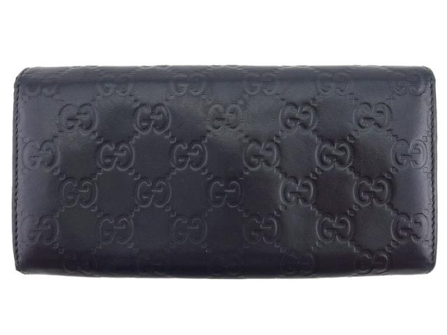 グッチ GUCCI 長財布グッチシマ ロゴプレート ブラック レディース
