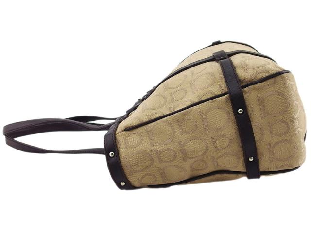 【30％OFF★週末タイムセール】サルヴァトーレフェラガモ Salvatore Ferragamo トートバッグガンチーニ ベージュ ブラウン レディース 中古_3