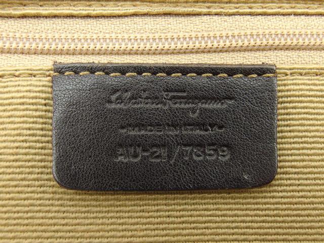 【30％OFF★週末タイムセール】サルヴァトーレフェラガモ Salvatore Ferragamo トートバッグガンチーニ ベージュ ブラウン レディース 中古_7
