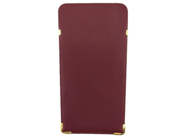 稀少【新品】Cartier カルティエ マストライン 眼鏡ケース レザーボルドー カルティエ CARTIER メガネケースマストライン 角プレート ボルドー