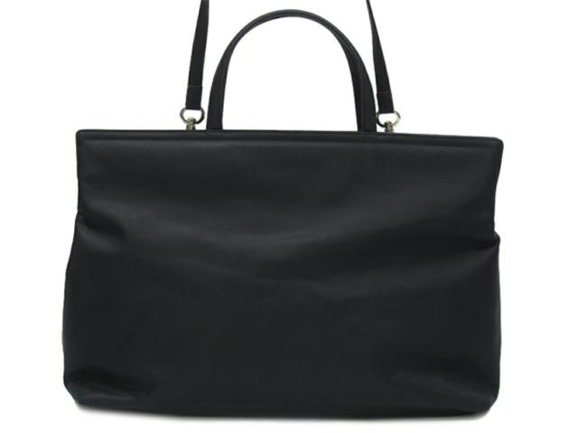 【30％OFF★週末タイムSALE】サルヴァトーレフェラガモ Salvatore Ferragamo トートバッグガンチーニ ショルダーストラップ付き ブラック シルバー レディース 中古_2