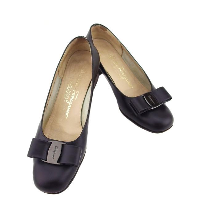 【BIGお買い物ラリー★30%OFFセール中】サルヴァトーレフェラガモ Salvatore Ferragamo パンプスヴァラリボン NERO レディース 中古