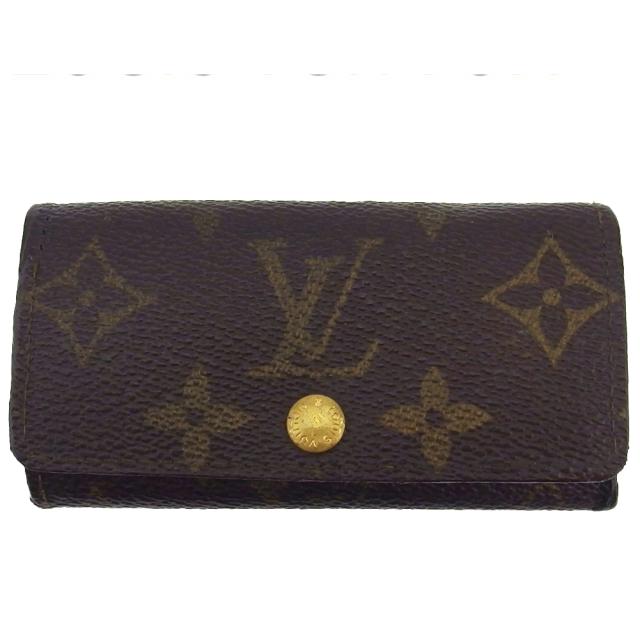 【BIGお買い物ラリー★30%OFFセール中】ルイ・ヴィトン LOUIS VUITTON キーリングモノグラム ミュルティクレ4 ブラウン×ベージュ レディース 中古