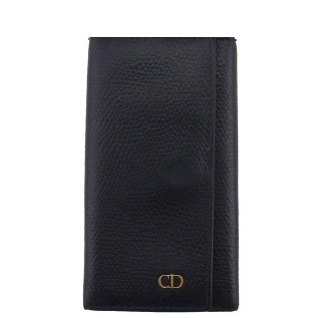 【X'masセール★30%OFF】クリスチャンディオール Christian Dior キーケース ブラック×ゴールド レディース 中古