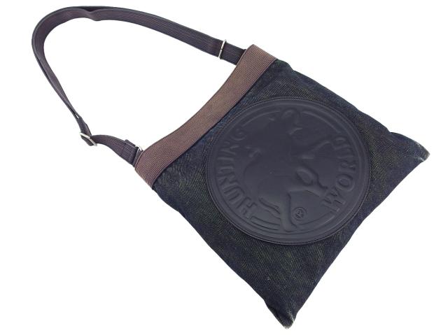 【30％OFF★週末タイムSALE】ハンティングワールド HUNTING WORLD ショルダーバッグ ネイビー×シルバー レディース 中古_5
