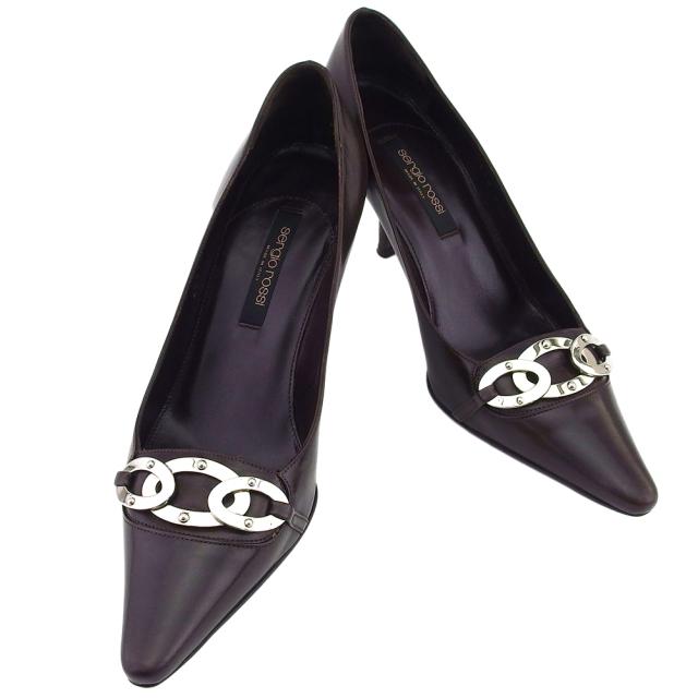 【BIGお買い物ラリー★30%OFFセール中】セルジオロッシ Sergio Rossi パンプス ブラウン×シルバー レディース 中古