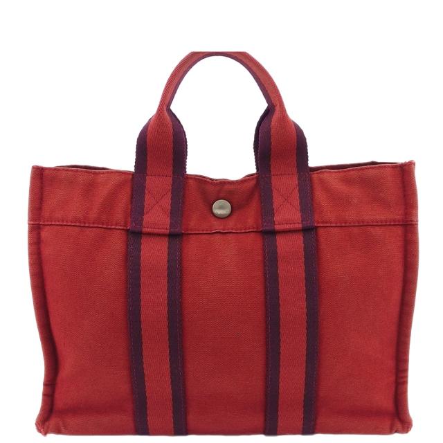 【BIGお買い物ラリー★30%OFFセール中】エルメス HERMES トートバッグ フールトゥPM ボルドー×パープル レディース 中古