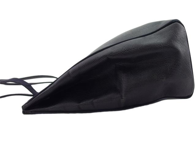 サルヴァトーレフェラガモ Salvatore Ferragamo トートバッグヴァラ リザード調 ブラック ネイビー レディース 中古_4