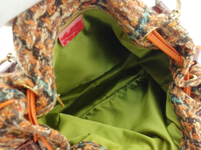 【X'masセール★30%OFF】エトロ ETRO ショルダーバッグツィード 花 フラワーモチーフ ブラウン オレンジ レッド系 レディース 中古 エトロ ETRO ショルダーバッグツィード 花 フラワーモチーフ ブラウン