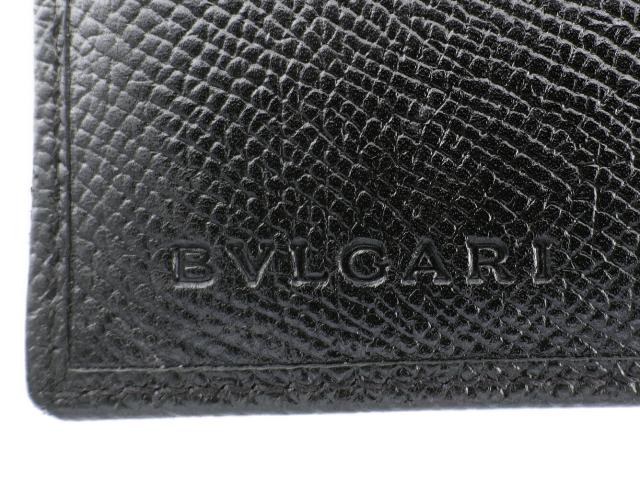 ブルガリ BVLGARI 二つ折り財布クラシコ ロゴボタン ブラック