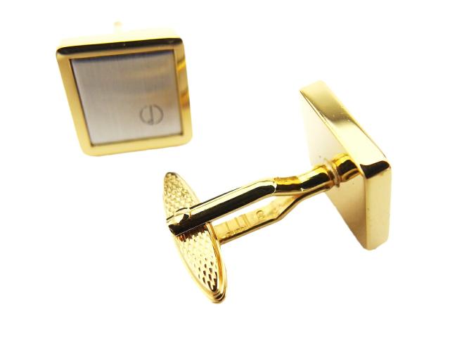 【BIGお買い物ラリー★30%OFFセール中】カフスボタンデザイン スウィヴル式 シルバー ゴールド ブラック レディース 中古 ダンヒル Dunhill カフスdマーク スウィヴル式 ゴールド シルバー