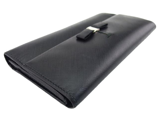 極美品】Salvatore Ferragamo 長財布 ヴァラリボン 黒