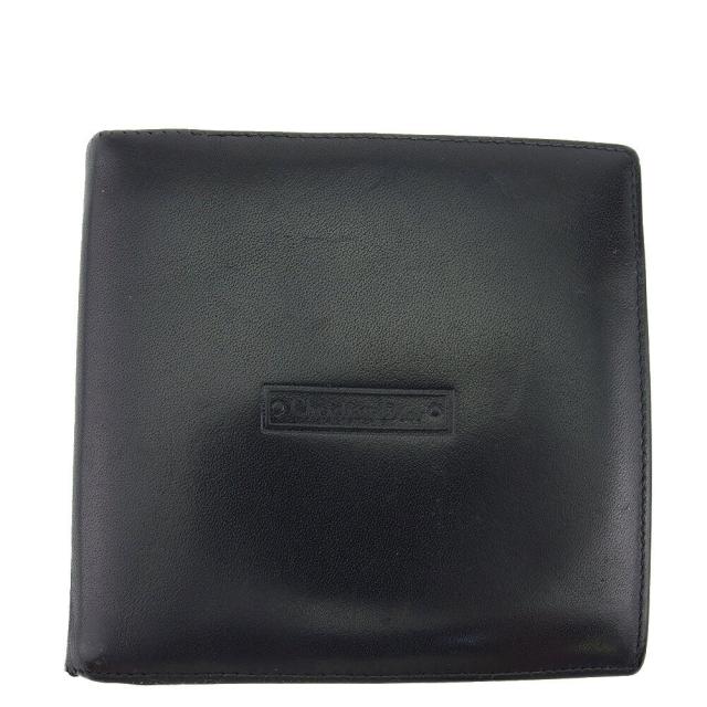 【X'masセール★30%OFF】ディオール Dior 二つ折り財布ロゴ ブラック レディース 中古