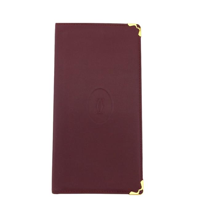 【X'masセール★30%OFF】カルティエ CARTIER 札入れマストライン ボルドー レディース 中古