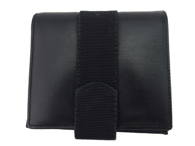 サルヴァトーレフェラガモ Salvatore Ferragamo 二つ折り財布ヴァラ ブラック レディース 中古_1