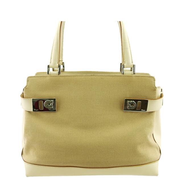 サルバトーレフェラガモ ショルダーバッグ ガンチーニ 215762 ジャガード×レザー スペシャル特価 20231127 良品 サルヴァトーレ フェラガモ ショルダーバッグ ガンチーニ型押し