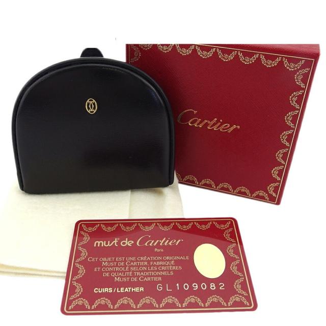 【BIGお買い物ラリー★30%OFFセール中】カルティエ CARTIER ケース マストライン ブラック ゴールド レディース 中古