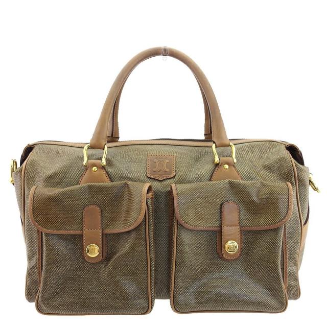 【X'masセール★30%OFF】セリーヌ CELINE ボストンバッグ ライトブラウン　ブラウン　ゴールド レディース 中古