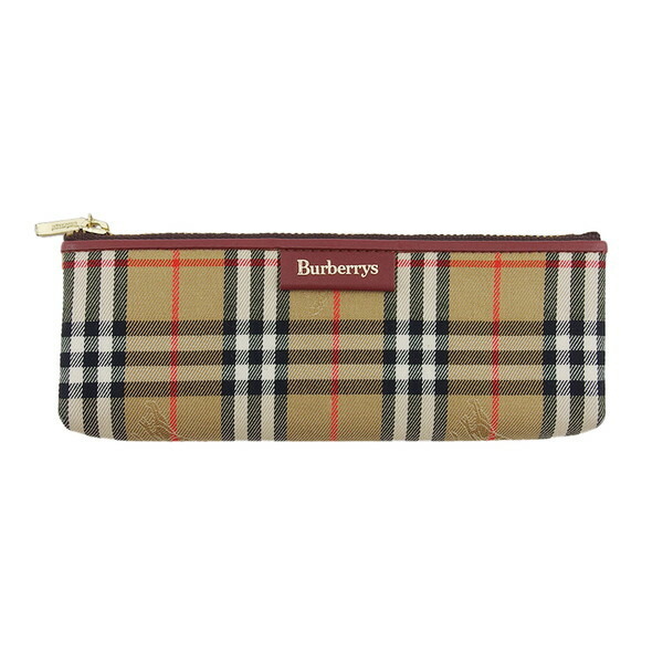 バーバリー BURBERRY ペンケースノバチェック ブラック　ベージュ　レッド　ホワイト レディース 中古