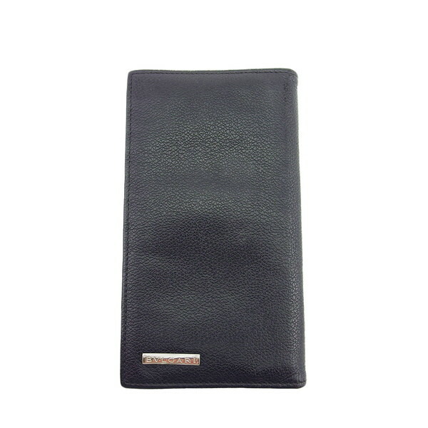 【BIGお買い物ラリー★30%OFFセール中】ブルガリ BVLGARI 長財布 ブラック×シルバー レディース 中古