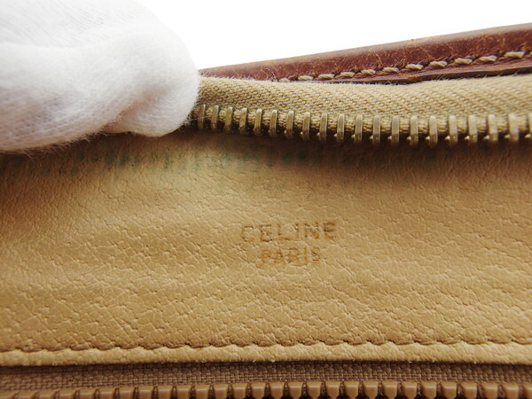 【30％OFF★土日ひと休み大売り出し】セリーヌ CELINE クラッチバッグマダカム ベージュ×赤銅色 レディース 中古