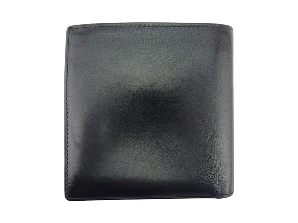 カルティエ CARTIER 二つ折り財布 パシャ ブラック×ゴールド レディース 中古_1