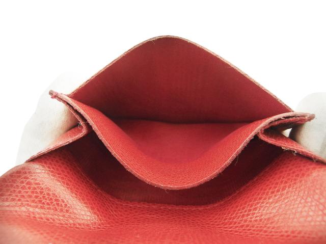 セリーヌ CELINE 二つ折り財布 レッド×ゴールド レディース 中古_6