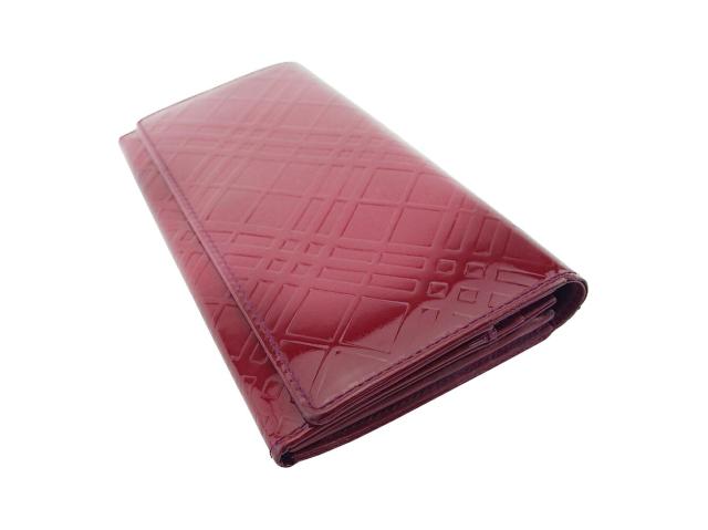 BURBERRY 財布 チェック 赤 バーバリー BURBERRY 長財布 チェック