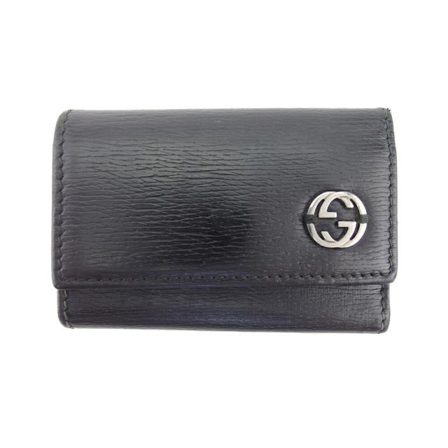 【BIGお買い物ラリー★30%OFFセール中】グッチ GUCCI キーケース ブラック×シルバー レディース 中古