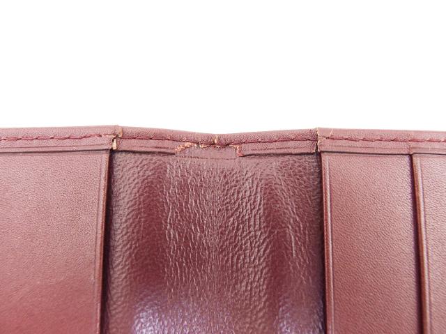 【GWタイムセール】カルティエ CARTIER 札入れ マストライン ボルドー×ゴールド レディース 中古_9