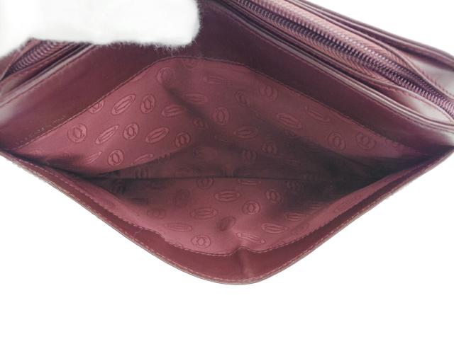 【30％OFF★土日ひと休み大売り出し】カルティエ CARTIER クラッチバッグマストライン ボルドーワイン レディース 中古