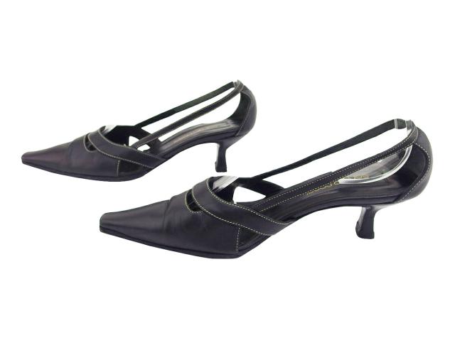セルジオロッシ Sergio Rossi パンプススクエアトゥ ♯35 バックストラップ ブラック レディース 中古_3