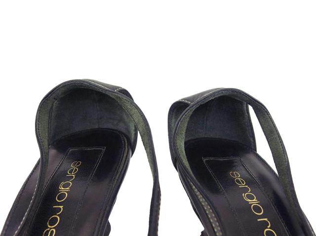 セルジオロッシ Sergio Rossi パンプススクエアトゥ ♯35 バックストラップ ブラック レディース 中古_7