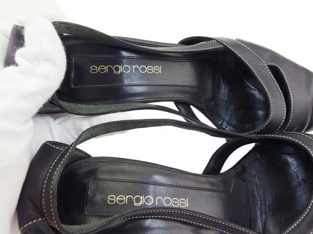 セルジオロッシ Sergio Rossi パンプススクエアトゥ ♯35 バックストラップ ブラック レディース 中古_8