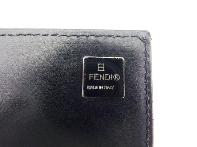 フェンディ FENDI 長財布ズッキーノ FFプレート ブラック レディース 中古_7